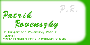 patrik rovenszky business card